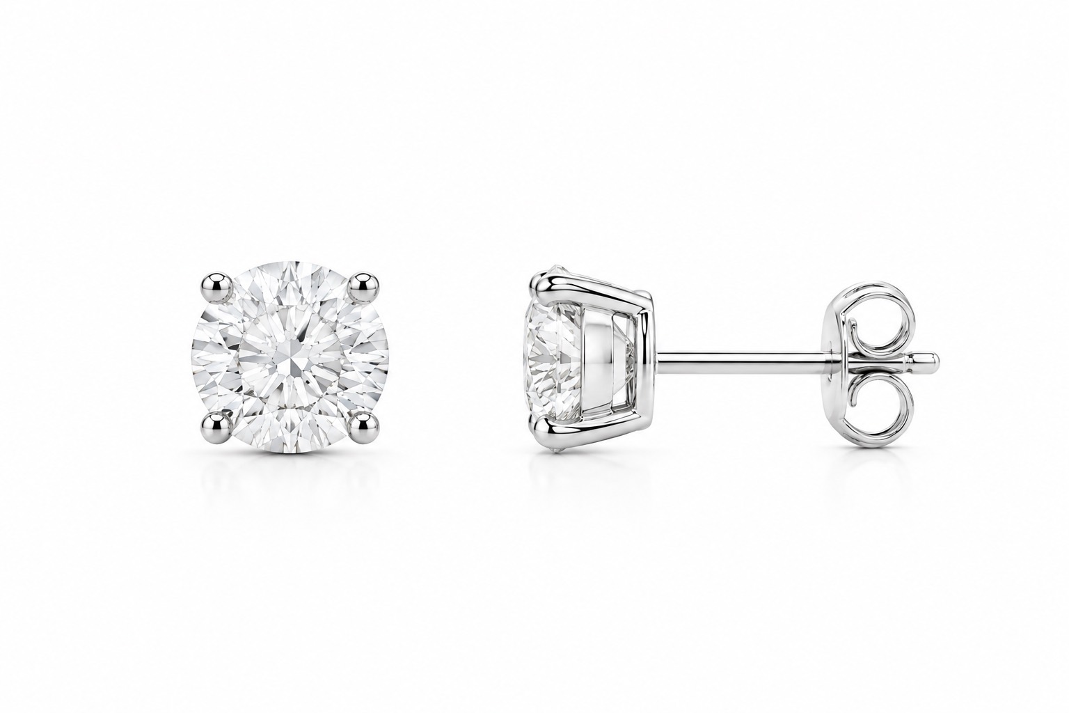 Four-Prong Diamond Stud Earrings