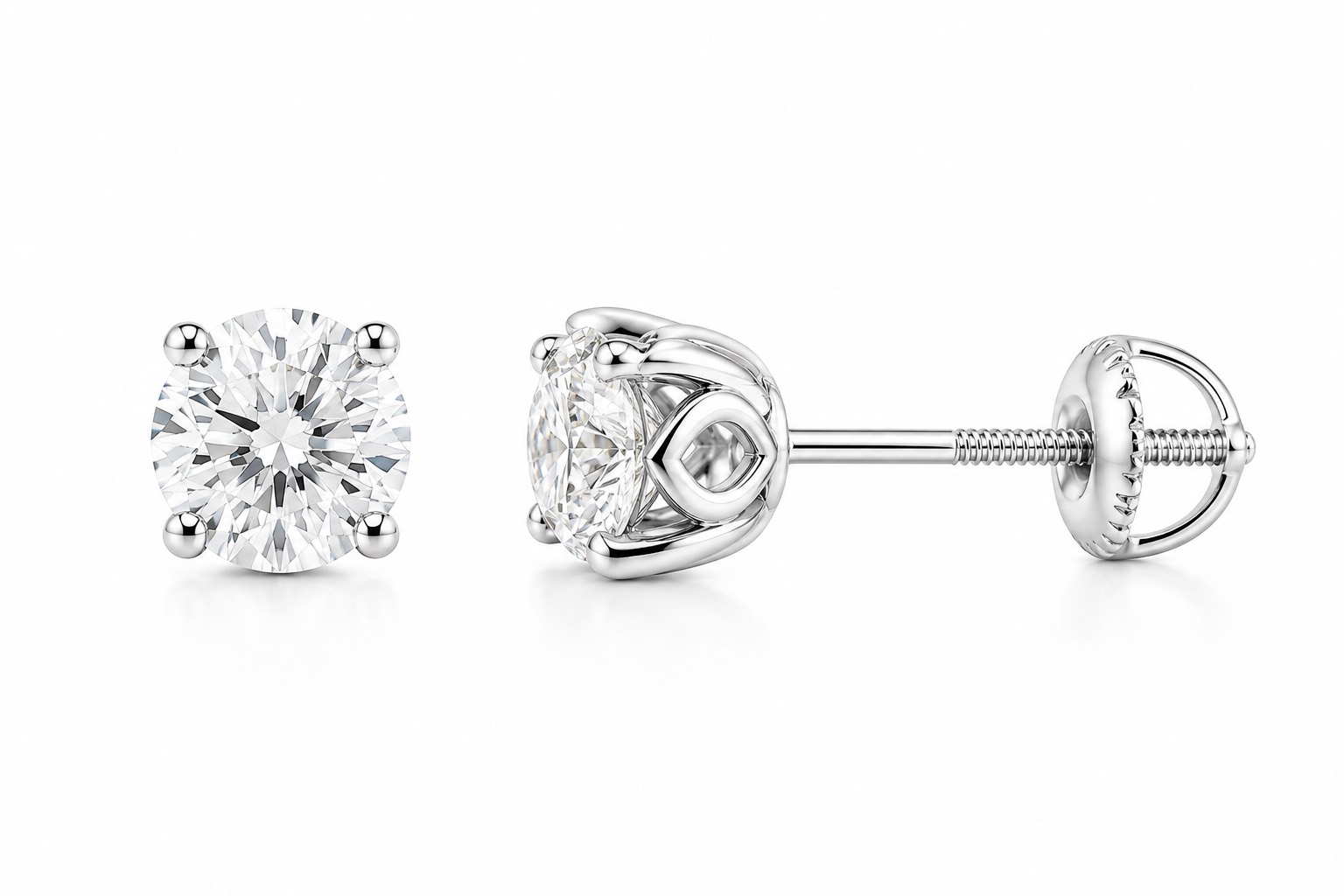 Tulip Diamond Stud Earrings